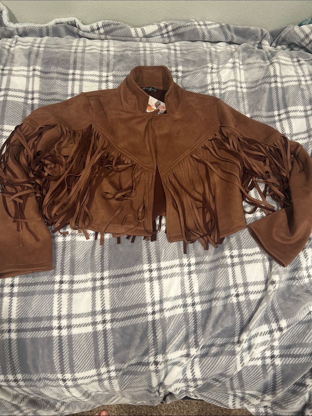 Women's Brown Suede Fringe Leather Jacket